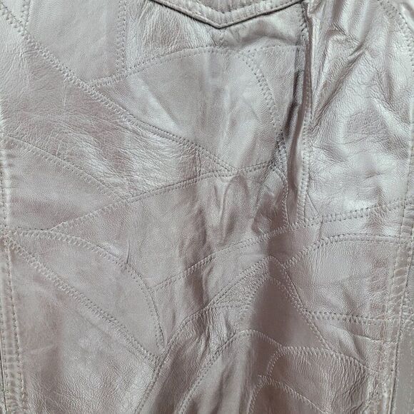 Duke Haband Mens Sz 4XL Western Brown Genuine Leather Patchwork Vest Cowboy - Picture 9 of 13